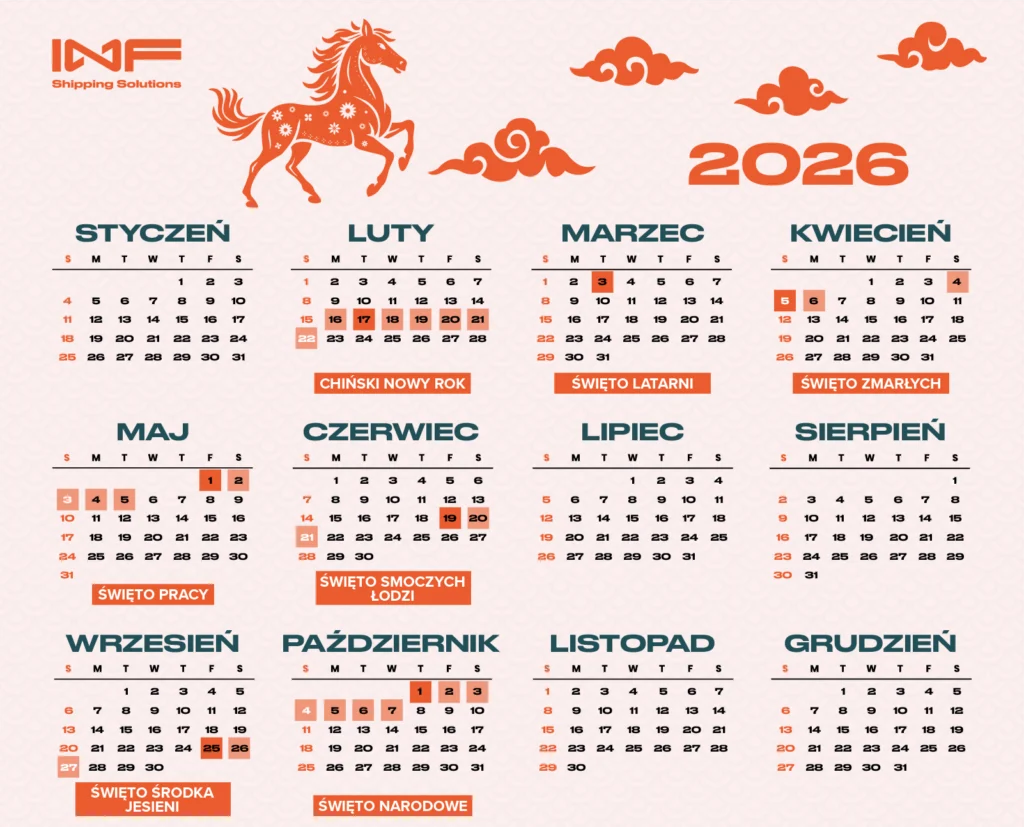 kalendarz chińskich świąt i dni wolnych na 2026